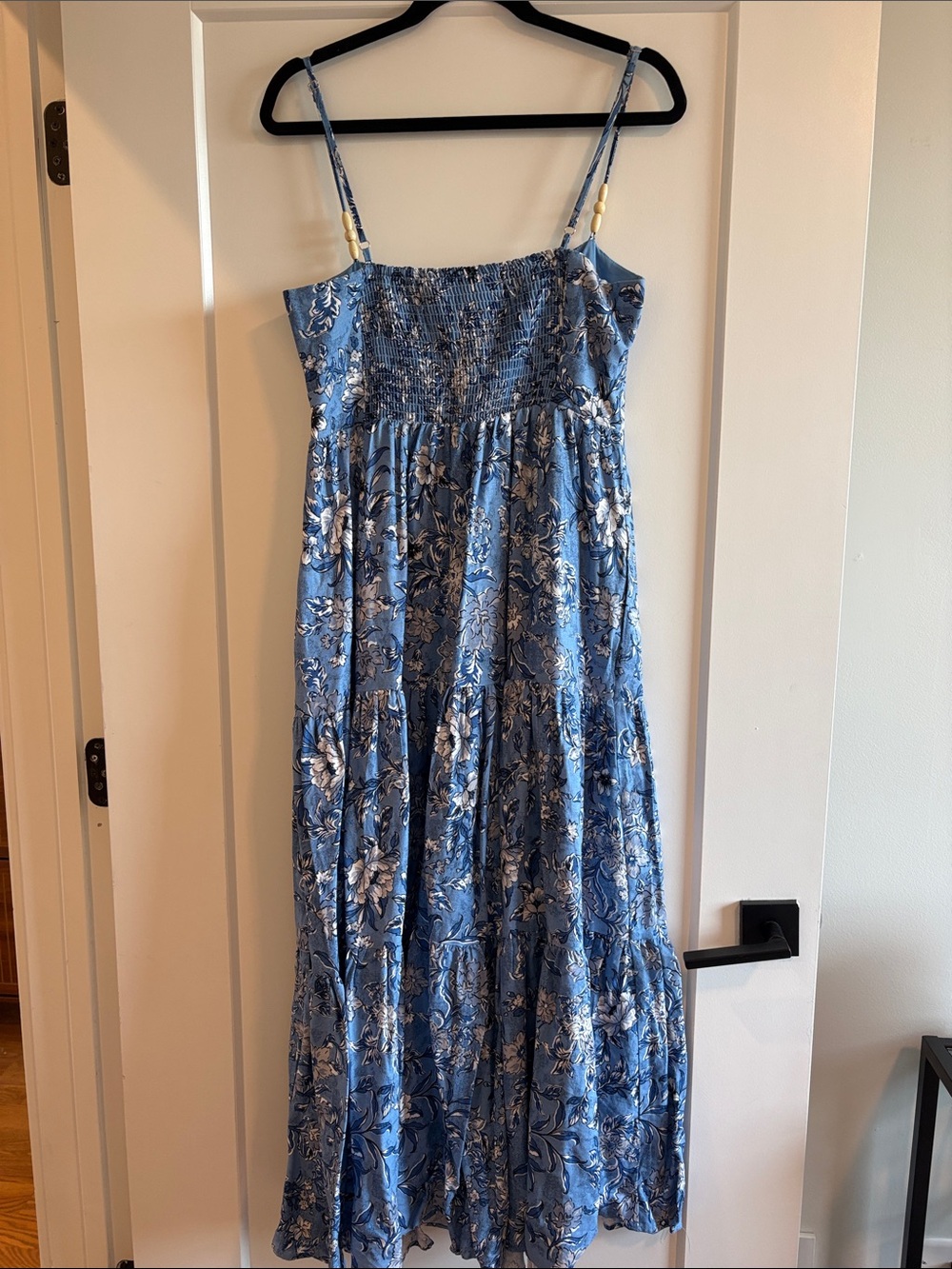 House of Harlow 1960 Blue Floral Maxi Dress with Spaghetti Straps - Picture 8 of 8